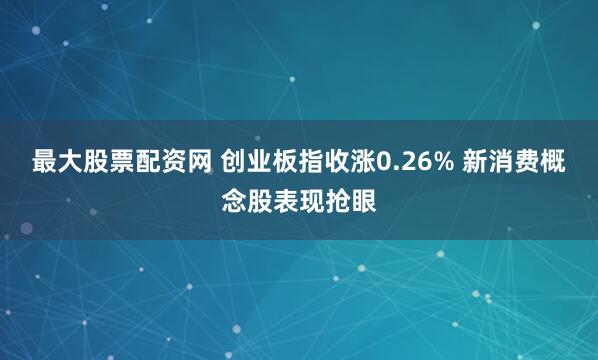 最大股票配资网 创业板指收涨0.26% 新消费概念股表现抢眼